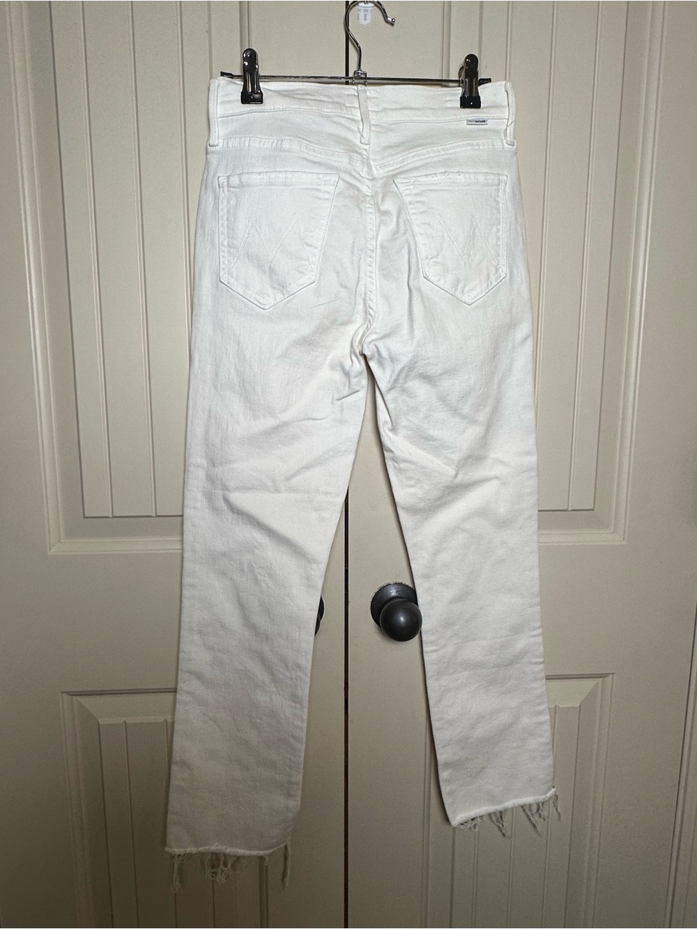 Mother The Rascal Crop Fray Jeans Off-White/ Cream Size 25 Casual Trendy Preppy - Picture 12 of 14
